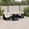 vidaXL 8 Piece Garden Sofa Set with Cushions Black Poly Rattan