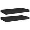 vidaXL Floating Wall Shelves 2 pcs Black 50x23x3.8 cm MDF