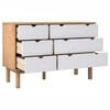 vidaXL Drawer Cabinet"OTTA"Brown&White 111x43x73,5 cm Solid Wood Pine