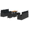 vidaXL Garden Sofa Set 9 pcs Black Poly Rattan