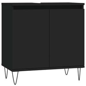 vidaXL Bathroom Cabinet Black 58x33x60 cm Engineered Wood