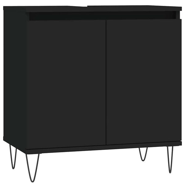 vidaXL Bathroom Cabinet Black 58x33x60 cm Engineered Wood