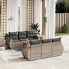 vidaXL 7 Piece Garden Sofa Set with Cushions Grey Poly Rattan