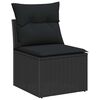 vidaXL Garden Sofa Set 9 pcs Black Poly Rattan & Powder-Coated Steel