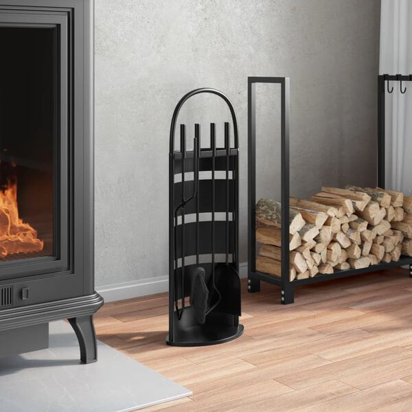 vidaXL 5 Piece Fireplace Tool Set 23x15x66 cm Steel