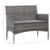 vidaXL 4 Piece Garden Lounge Set with Cushions Poly Rattan Grey
