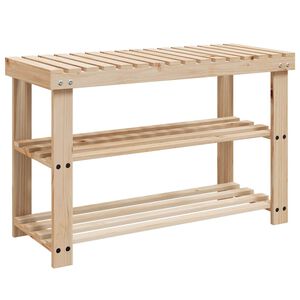 vidaXL 2-in-1 Shoe Rack with Bench Top Solid Fir Wood