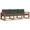 vidaXL Outdoor Sofa Set 3 pcs Natural and Anthracite