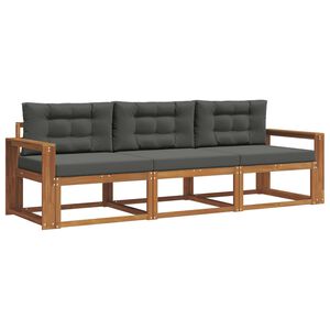 vidaXL Outdoor Sofa Set 3 pcs Natural and Anthracite