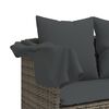 vidaXL Sun Lounger with Canopy and Cushions Grey Poly Rattan