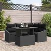 vidaXL Garden Sofa Set with Cushion 5 pcs Black Poly Rattan