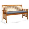 vidaXL Garden Bench with Cushion 147 cm Solid Acacia Wood