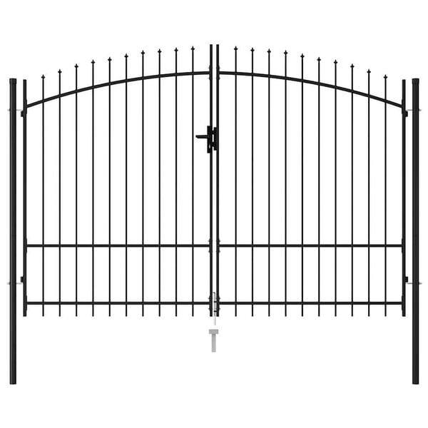 vidaXL Fence Gate Woerden Double Door with Spike Top 299.5x249.5 cm