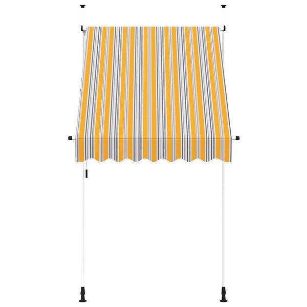 vidaXL Manual Retractable Awning 150 cm Yellow and Blue Stripes