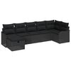 vidaXL Garden Sofa Set with Cushion 7 pcs Black Poly rattan