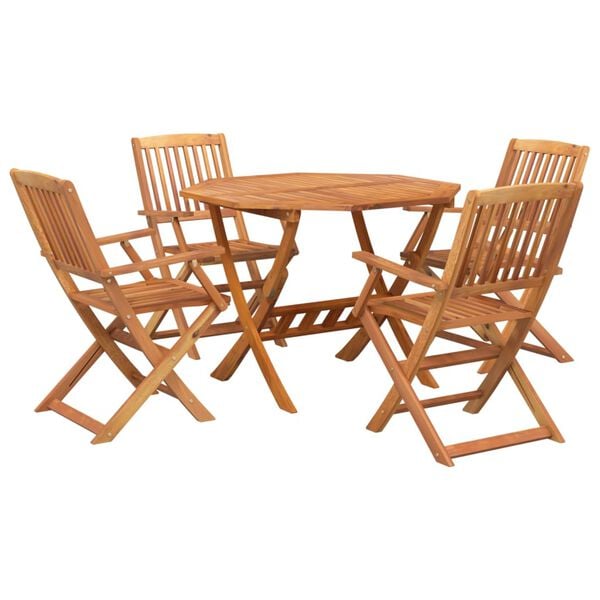 vidaXL 5 Piece Garden Dining Set Solid Wood Acacia
