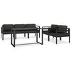 vidaXL 6 Piece Garden Lounge Set with Cushions Aluminium Anthracite