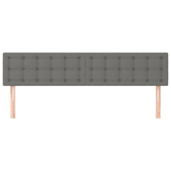 vidaXL Headboards Dark Grey 160x5x78/88 cm Fabric