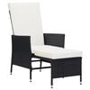 vidaXL 3 Piece Garden Lounge Set with Cushions Poly Rattan Black