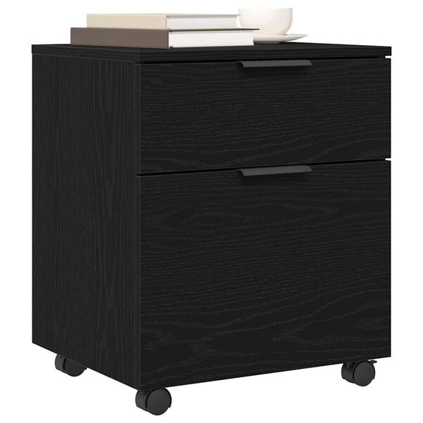 vidaXL File Cabinet Black Oak 45 x 38 x 54 cm Engineered Wood