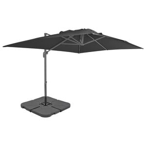 vidaXL Garden Parasol | Anthracite | Aluminium and Steel frame, Plastic base