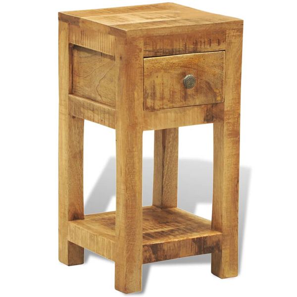 vidaXL Nightstand with 1 Drawer Solid Mango Wood