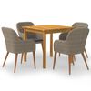 vidaXL 5 Piece Garden Dining Set Brown