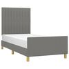 vidaXL Bed Frame without Mattress Dark Grey 107x203 cm King Single Size Fabric