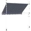 vidaXL Manual Retractable Awning 300 cm Blue and White Stripes