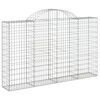 vidaXL Arched Gabion Baskets 3 pcs 200x30x120/140 cm Galvanised Iron