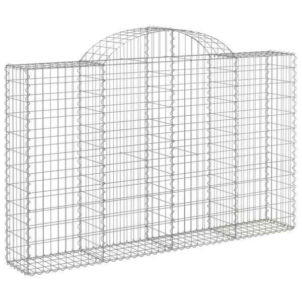 vidaXL Arched Gabion Baskets 3 pcs 200x30x120/140 cm Galvanised Iron