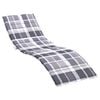 vidaXL Sun Lounger Cushion Grey Check Pattern 200x50x3cm Oxford Fabric