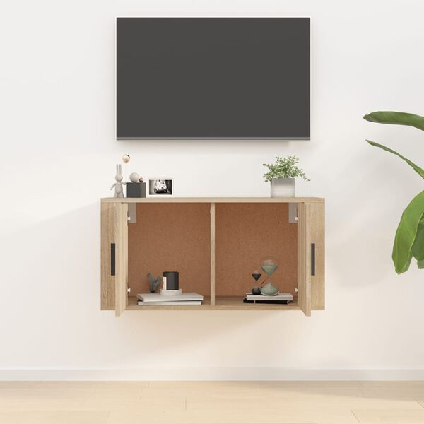 vidaXL Wall Mounted TV Cabinet Sonoma Oak 80x34.5x40 cm