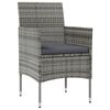 vidaXL 16 Piece Garden Lounge Set with Cushions Poly Rattan Grey