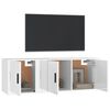 vidaXL 2 Piece TV Cabinet Set High Gloss White Engineered Wood