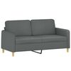 vidaXL 2 Piece Sofa Set with Pillows Dark Grey Fabric