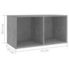 vidaXL TV Cabinets 4 pcs Concrete Grey 72x35x36.5 cm Engineered Wood