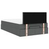 vidaXL Ottoman Bed with Mattress & LEDs Dark Grey King Single Fabric