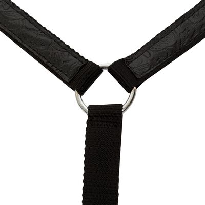 vidaXL Western Saddle. Headstall&Breast Collar Real Leather 17" Black