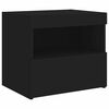 vidaXL Bedside Cabinet with LED Lights Black 50x40x45 cm