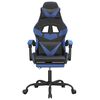 vidaXL Gaming Chair with Footrest Black and Blue Faux Leather