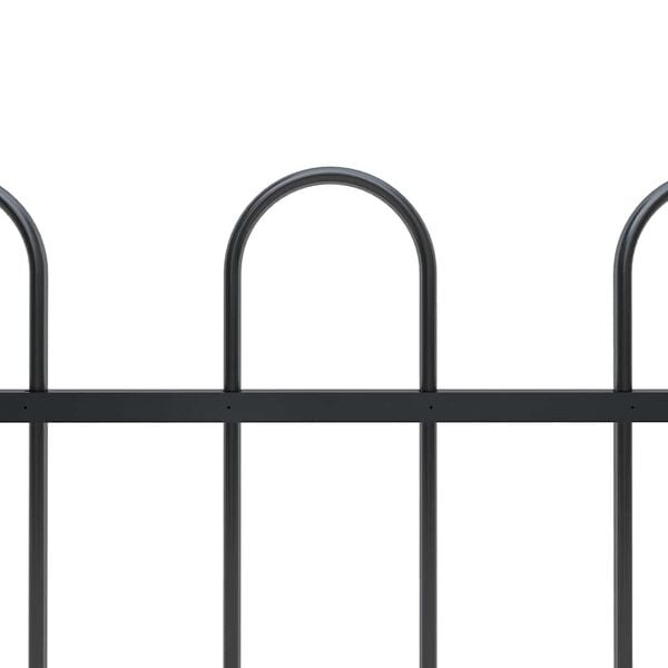 vidaXL Garden Fence Boxtel with Hoop Top Steel 181x100 cm Black