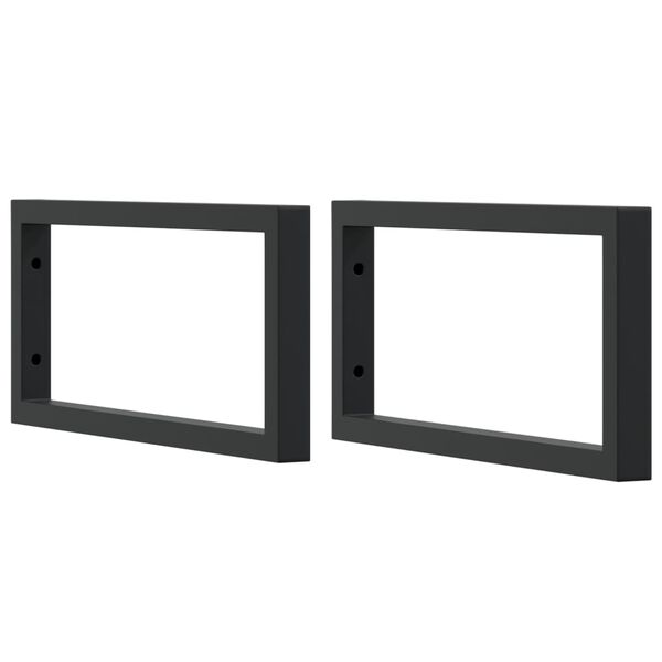 vidaXL Shelf Brackets for Washbasin 2 pcs Black Rectangular Steel