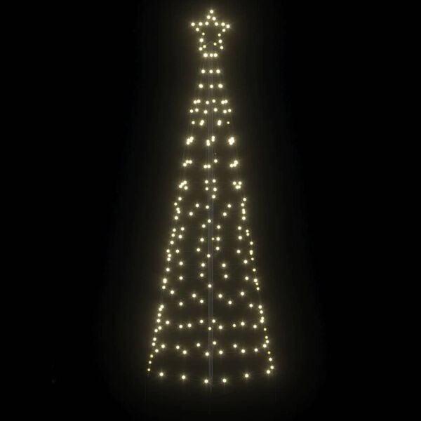 vidaXL LED Christmas Tree with Ground Spikes Warm White 250 cm Iron