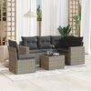 vidaXL 6 Piece Garden Sofa Set with Cushions Grey Poly Rattan