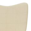 vidaXL Relaxing Chair with a Stool Cream Fabric