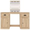 vidaXL Dressing Table with LED Sonoma Oak 130x50x132.5 cm