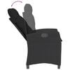 vidaXL Reclining Garden Chair with Cushions Black Poly Rattan