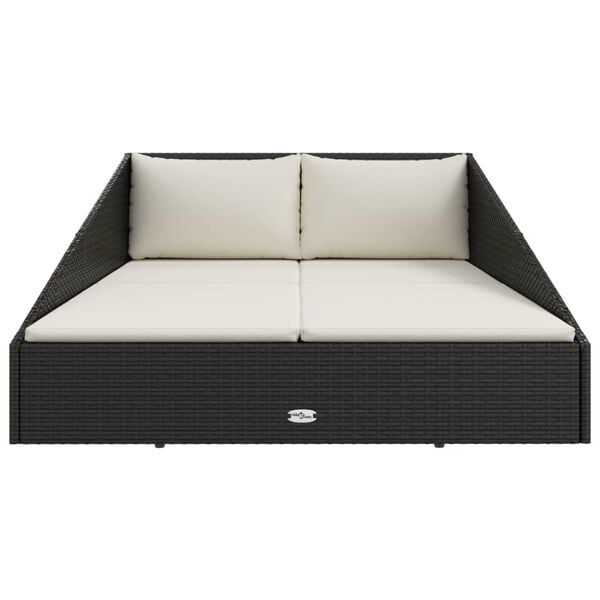 vidaXL Garden Bed Black 110x200 cm Poly Rattan