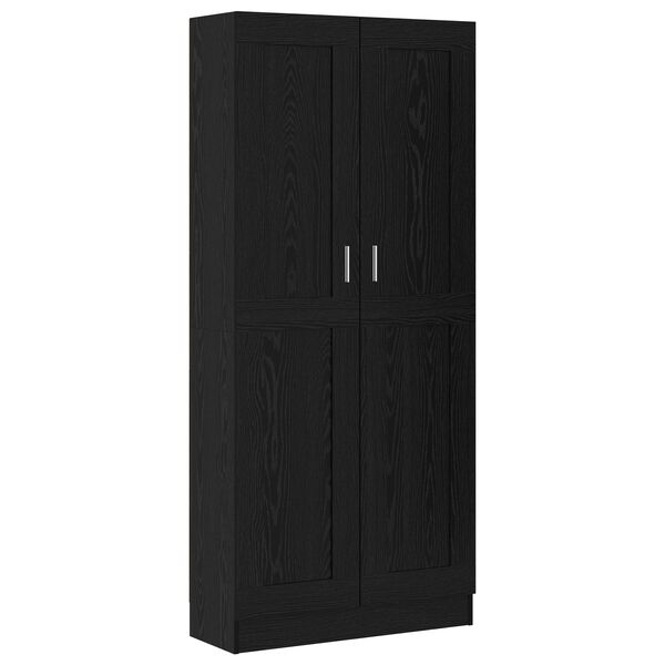 vidaXL Book Cabinet Black Oak 82.5 x 30.5 x 185 cm Engineered Wood